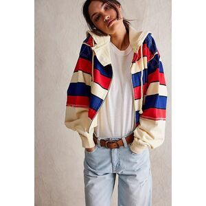 Free People We The Free Ry Zip Thru Jacket Hoodie Top Oversized Slouchy S 277212